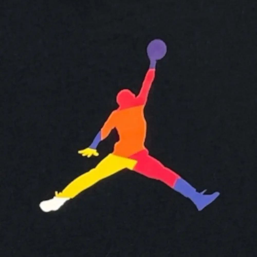 Air Jordan Men’s 2XL Speed To Market 23 Black Long Sleeve Rainbow Graphics